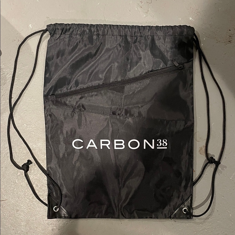 Carbon38 Black Drawstring Backpack